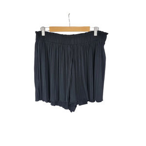 Loft Pleated Paper Bag Black Shorts L